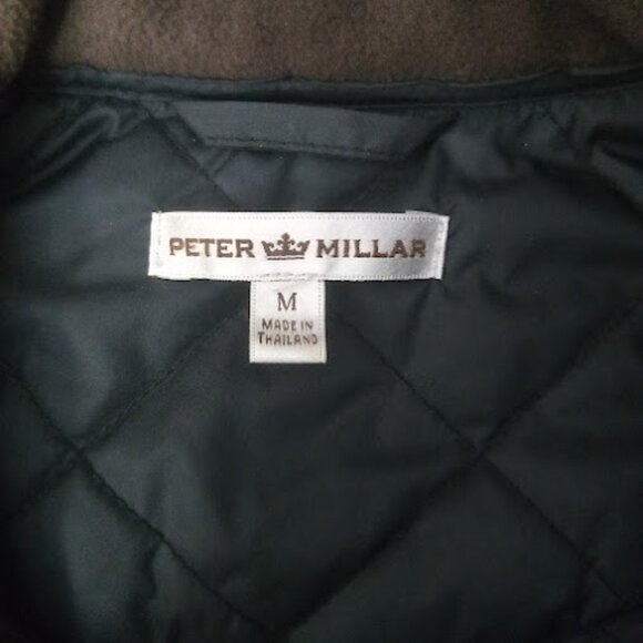 PETER MILLAR | Mens Navy Blue And Brown Hudson Lightweight Quilted Winter Vest M - Picture 12 of 15